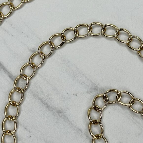 Simple Basic Gold Tone Metal Chain Link Belt Size XS Small S - Picture 7 of 9